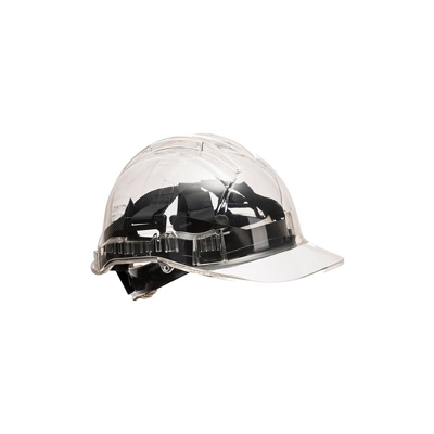 Portwest - Elmetto Peak View Chiusura a Cremagliera | Clear - NEUTRO (SENZA PERSONALIZZAZIONE)