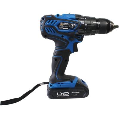 Hyundai HYBT0190 Trapano Avvitatore, 18 V, Nero/Blu, 13 mm