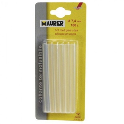 Colla Termofusibile Trasparente in Stick Mini ? 7,4x100mm Universale 12Pz - Maurer