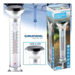 Lampada A 1 Led Energia Solare Con Termometro Paletto 57Cm Luce Giardino Grundig - BAKAJI en oferta