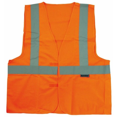 Korntex - Safety Vest with 3 reflective Tapes - Saf.Vest 3 refl. Tapes 100%P | XL - NEUTRO (SENZA PERSONALIZZAZIONE) - Orange (O)