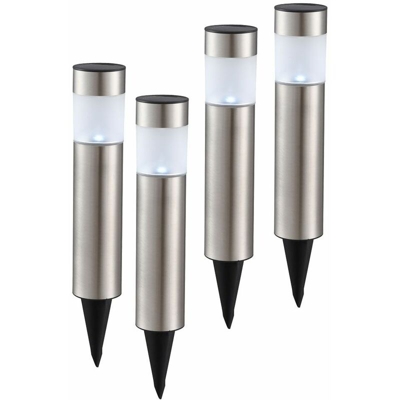 LED Set di giardino in acciaio della luce della lampada 4 Solar in piedi stand-up esterno Globo 33.245-4