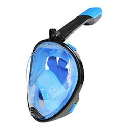 UKON Maschera Subacquea, Snorkeling Maschera Full Face 180 ¡ã Visualizza Design panoramico, Anti-Fogging Anti-Leak con Cinghie Regolabili con Tubo per en oferta