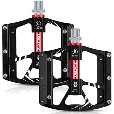 Zacro Pedale da Ciclismo, Pedali Bici in Alluminio Ultra Leggero Antiscivolo per Bici da Strada BMX MTB 9/16"