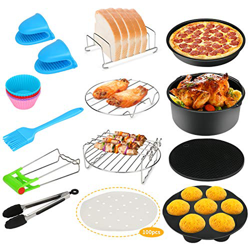 Accessori per friggitrici ad aria da 124 pezzi, Bestcool kit per friggitrice ad aria da 8 '' Friggitrice ad aria Actifry da 4.2QT-6.8QT-UP con tortier precio