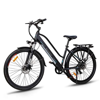 Macwheel Cruiser-550 28" Bici Elettrica da Trekking, Batteria Rimovibile agli Ioni di Litio da 36 V/10 Ah, Sospensione Anteriore, Freni a Doppio Disco
