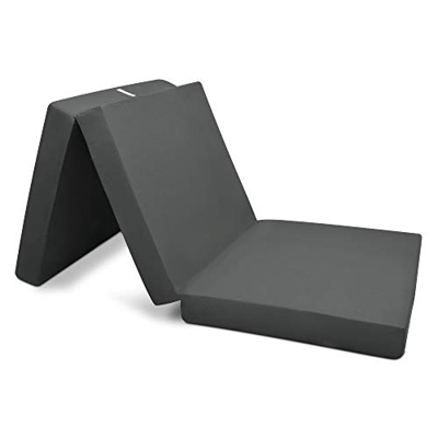 Beautissu Materasso da Campeggio Pieghevole - Materasso Pieghevole Ospiti - Campix 80x195 cm - Soffice Confortevole e Funzionale - Grigio - Materasso 