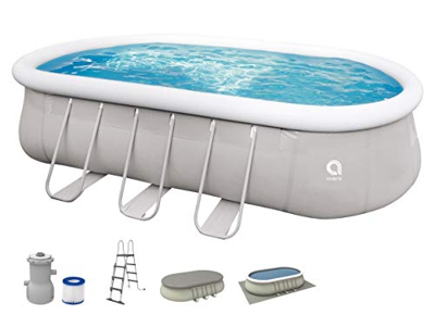 Jilong Avenli 17023EU Piscina Autoportante Ovale con Struttura, Grigia, 610 x 360 x122 cm, 610x360x122 cm
