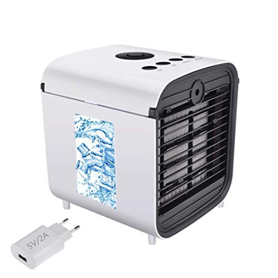 Nifogo Air Cooler Portable Condizionatore Portatile - 3 in 1 Mini Raffrescatore d'Aria Evaporativo Umidificatore Purificatore, USB Cooler, Leakproof &