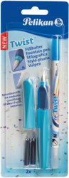 Pelikan Twist - Penna stilografica con cancellino, colore: Azzurro/Blu características