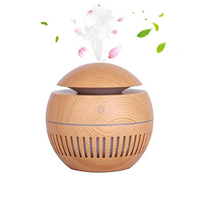 Tiamu Diffusore di Aromi, Diffusore di Olio Essenziale, Umidificatore Diffusore di Aromi con Luce LED per Camera da Letto, Ufficio, Yoga