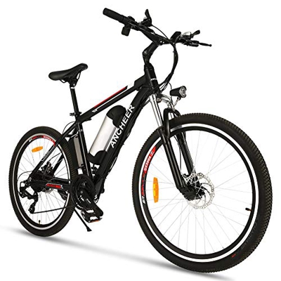 ANCHEER Bicicletta Elettrica 26 pollici, Bici Elettriche Batteria 36V 8AH / 10Ah 21 Velocità 34N Motore 250W Coppia Freno a Doppio Disco (Classico)