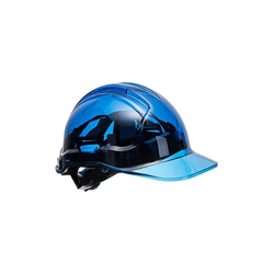 Portwest PV64BLU Series PV64 Peak View cricchetto traslucido elmetto casco, regular, blu en oferta