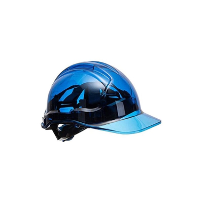 Portwest PV64BLU Series PV64 Peak View cricchetto traslucido elmetto casco, regular, blu