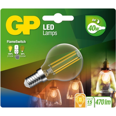 GP Illuminazione LED FlameSwitch E14 4W (40W) 470 LM GP 085379 - GP BATTERIES