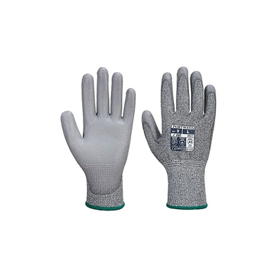 A622G7RM Guanto Palmo PU Anti Taglio 5, Grigio, Medium - Portwest