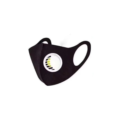 Mascherina Antibatterica Nera In Tessuto Con Valvola - ASIA LED