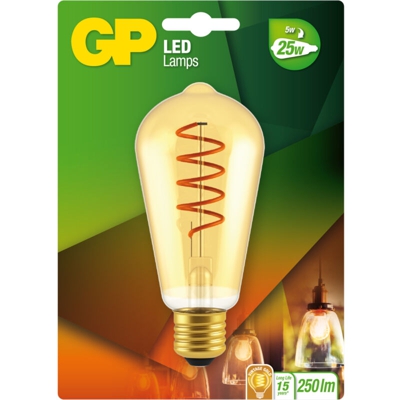 GP Illuminazione Filamento a spirale E27 ST64 5W (25W) 250lm GP085256 - GP BATTERIES