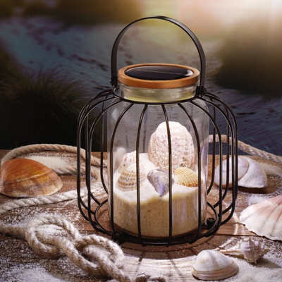 Lanterna solare LED Rustica. Lampada solare in metallo. Decorazione da giardino esotec 102368