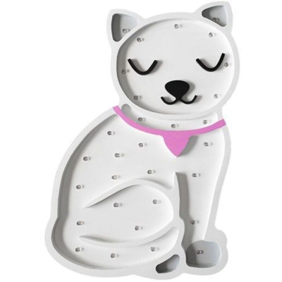 Selsey LULUMI - Lampada Bambini a Forma di Gatto / Luci LED / Lampada Notturna per Bambini / Luci Notturne per Cameretta Bambini (Bianco)