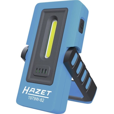 1979W-82 - Lampada tascabile a LED con luce LED (lumen: 30-300, durata 2-10 ore, forte magnete sul fondo, lunghezza: 133 mm), colore: Blu/Nero - Hazet
