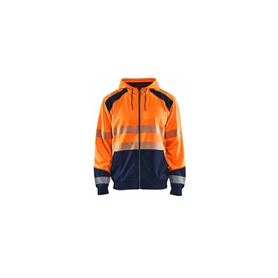 354625285389XXL - Felpa con cappuccio, taglia XXL, colore: Arancione/Blu marino - Blaklader