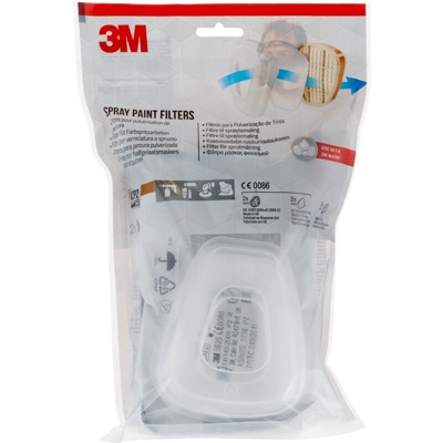 3M 6002CR Filtri di Ricambio per Respiratore a Semimaschera 6002C1, Bianco