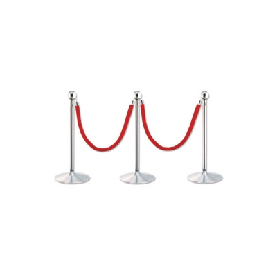 Poessa - Confezione 2 colonnine distanziatrici cromate con cavo rosso 2 metri 322800