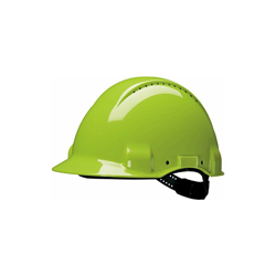 3M G3000DUV-GB Elmetto di Protezione con Uvicator senza Cricchetto e Fascia Antisudore in Pelle, Ventilato, Hi-Viz, Giallo precio