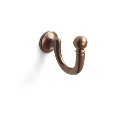 REI - Appendiabiti da fissare alla parete o sui mobili, Alluminio-Zama, Bronzo, 1 gancio. Marchio