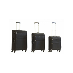 Set 3 valige espandibili, trolley in poliestere con ruote e maniglie Nalomi nero - Ravizzoni características