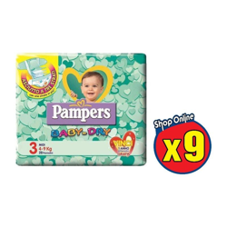 9 PANNOLINI BABY DRY 3 MIDI 4-9KG - Pampers en oferta