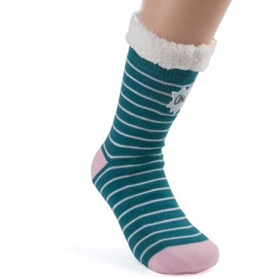 Calze Antiscivolo Verdi A Righe, 33-36 - DMAIL