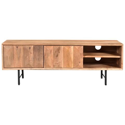 Mobile Tv In Legno Massello Di Mango Con Ante A Ribalta L120 Cm Agra