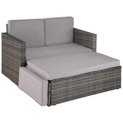 Divano Lounge In Rattan Corfù, Variante 2 - Grigio