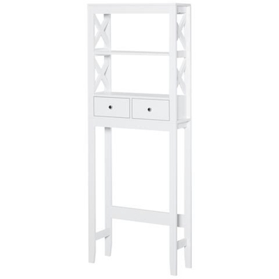 Mobile Per Wc Scaffale Bagno Salvaspazio, 3 Mensole E 2 Cassetti