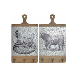 Appendiabiti da parete Metallo Legno MDF (2 pcs) (30 x 5 x 54 cm) - Dekodonia precio