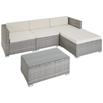Salottino In Rattan Firenze, Variante 2 - Grigio Chiaro