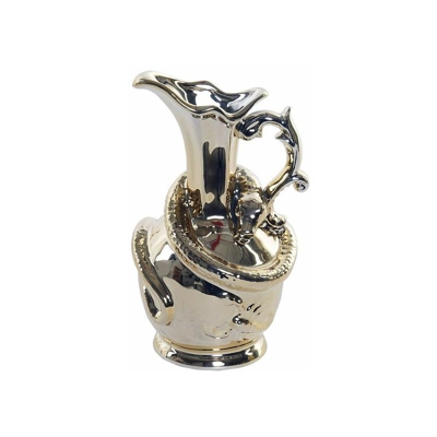 Vaso Dekodonia Serpente Dorato Porțelan (11 x 11 x 18 cm)