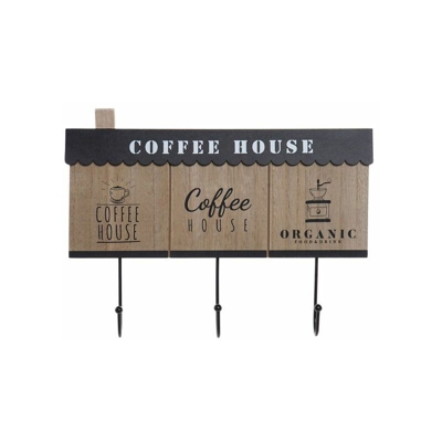 Appendiabiti da parete Coffee Legno Metallo (31 x 4 x 23 cm) - Dekodonia