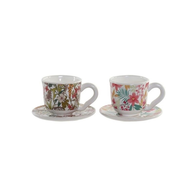 Candela Profumata Dekodonia Tazza Ceramică Floral (2 pcs) (12 x 12 x 7 cm)