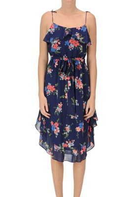 Flower print crepè dress