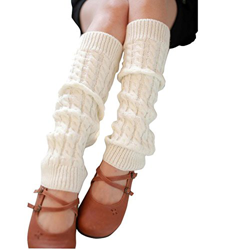 Elandy Winter Fashion Leg Warmers Stocking Knit Thick Long Socks For Lady Women Ladies Knit Crochet Legging Best Xmas Gift (White) características