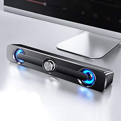 SIWEI Bluetooth Cablato E Wireless 5. 0 Potente Barra Dellaltoparlante Del Computer Soundbar Stereo con Luce a Led Interfaccia Audio da 3 5 Mm Mini Al