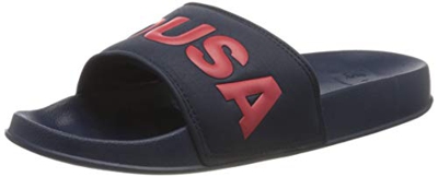 DC Shoes Dc Slide, Scarpe da Spiaggia e Piscina Uomo, Blu (Navy/Red Nrd), 42 EU