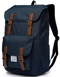 VASCHY Zaino Uomo, Zaino Donna Impermeabile Zaino Porta PC 15.6 Pollici Zaino Scuola Vintage Zaino Universita Casual Zaino Viaggio Trekking Blu en oferta