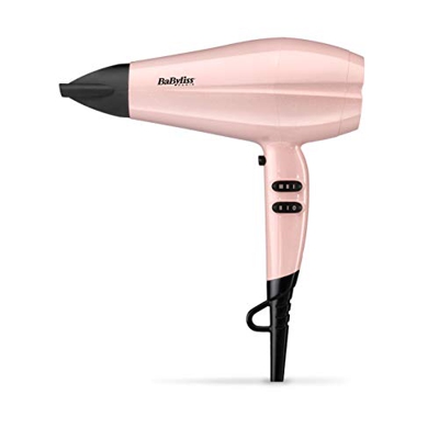 BaByliss 5337PRE Asciugacapelli Rose Blush 2200W, Leggero, Funzione Ionica Anti-Crespo e tecnologia Titanium Ceramic, con Concentratore