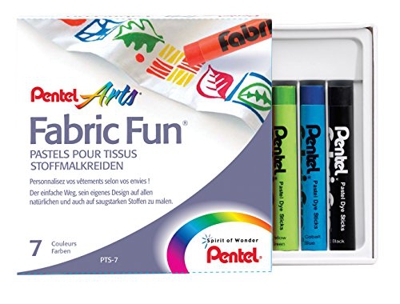Pentel PTS Pastelli per Tessuti Fabric Fun confezione 7 colori