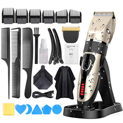 Tagliacapelli Uomo, OUDEKAY Professionale Tagliacapelli IPX7 Impermeabile USB Ricaricabile LED Display e Trimmer per Barba Multiplo 21 set Kit Taglio  en oferta