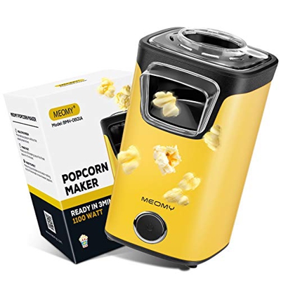 MEOMY Macchina Popcorn, Popcorn Popper con Tappo di Misura, Popcorn in 2 Minuti, Aria Calda Senza Olio Grasso, Facile da Pulire e Conservare, Senza BP